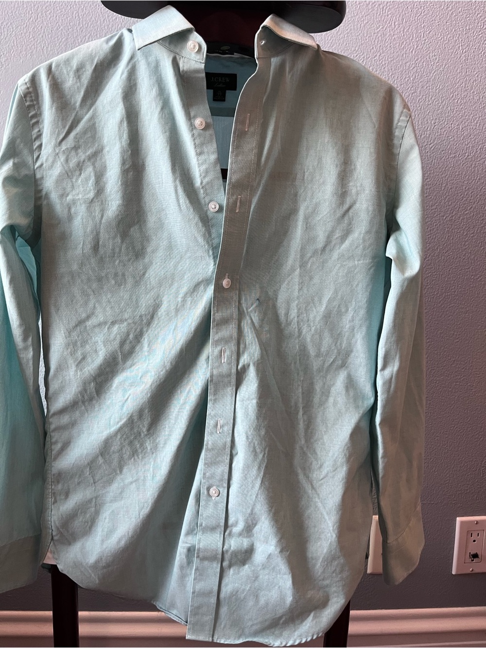 Light Green Long-Sleeve Premium Slim Button-Up Dress Shirt by J. Crew Ludlow